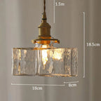 Vintage strukturerad glaspendellampa