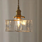 Vintage strukturerad glaspendellampa