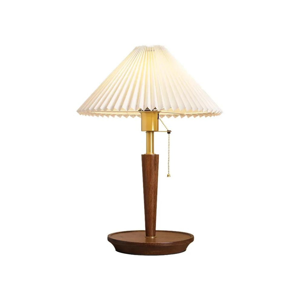 Veckad bordslampa i trä