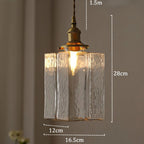 Vintage strukturerad glaspendellampa