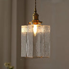 Vintage strukturerad glaspendellampa