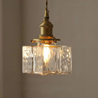 Vintage strukturerad glaspendellampa