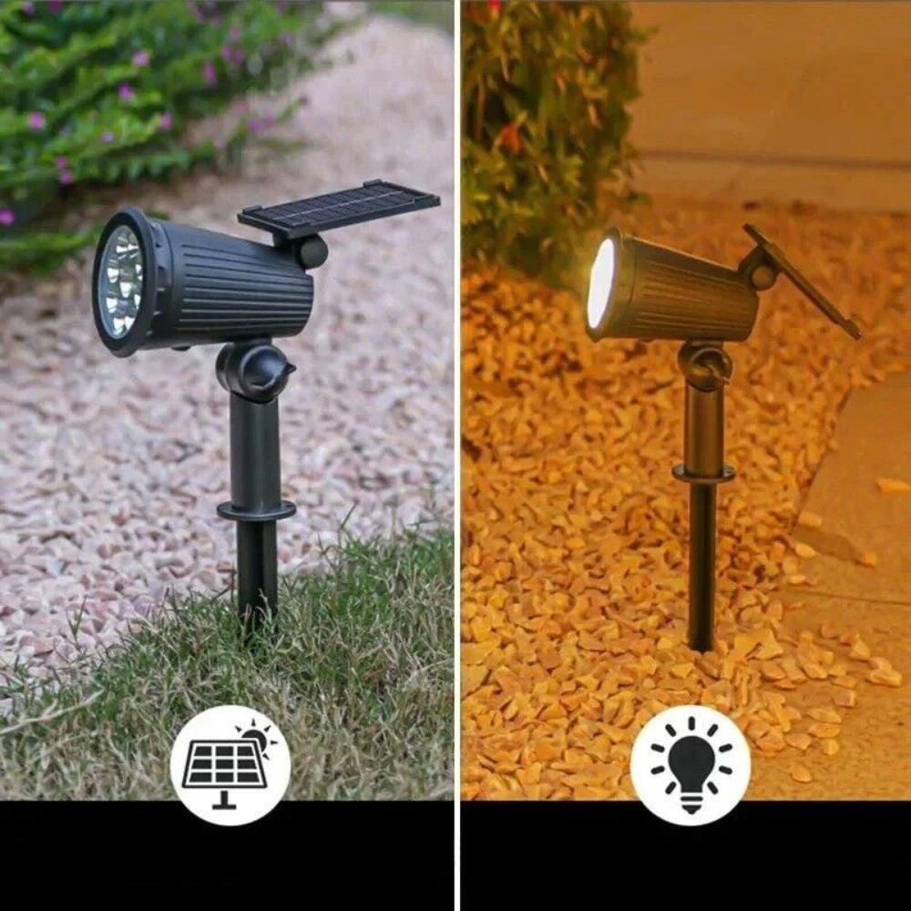 Solcellsdriven rgb led utomhusspotlight