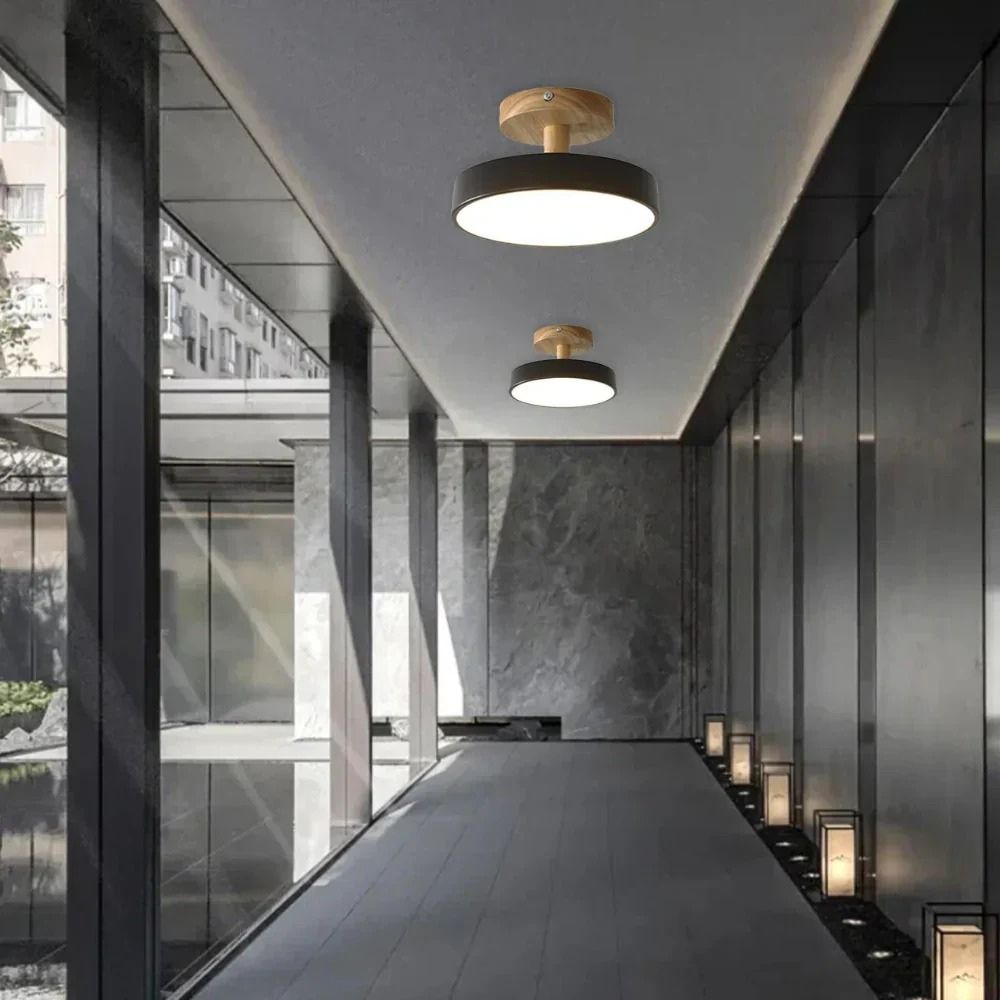 Slim trä LED-taklampa