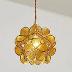 Floral glass pendellampa