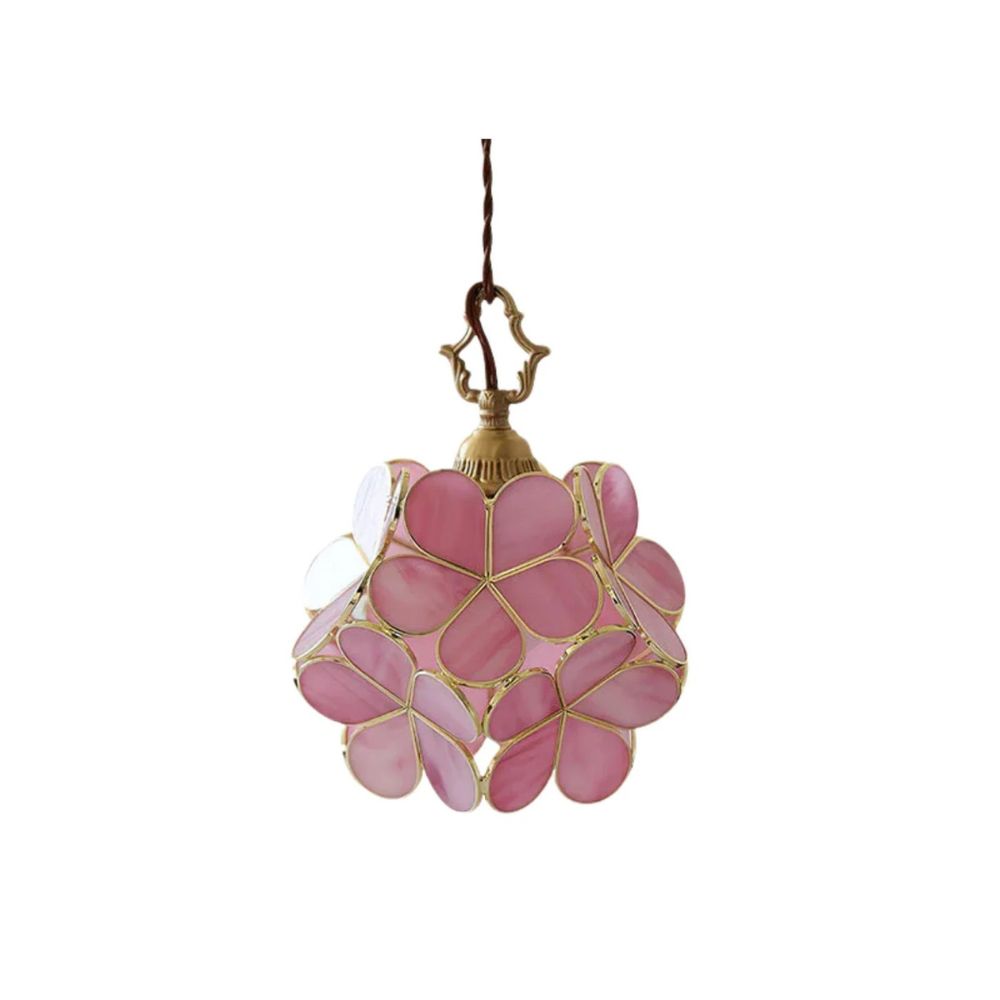 Floral glass pendellampa