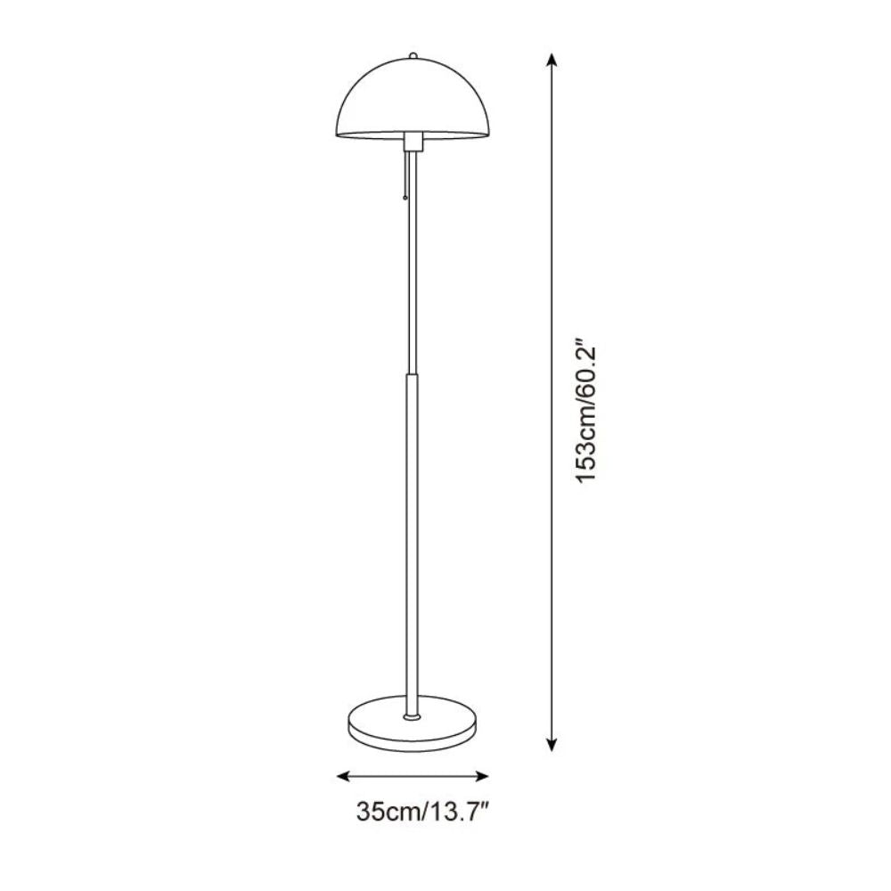 Retro golvlampa med kupolskärm